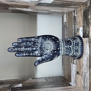 10" Black Resin Tattoo Hand